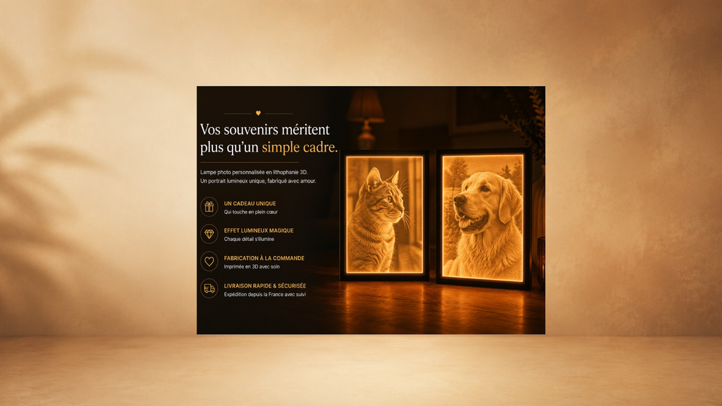 Lampe lithophanie personnalisée - Portrait lumineux 3D