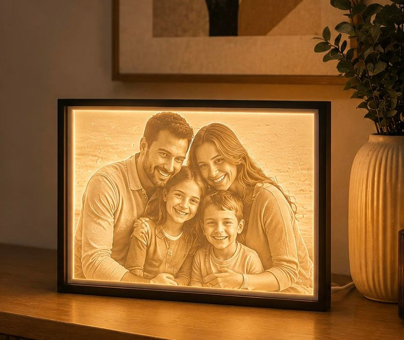 Lampe lithophanie personnalisée - Portrait lumineux 3D