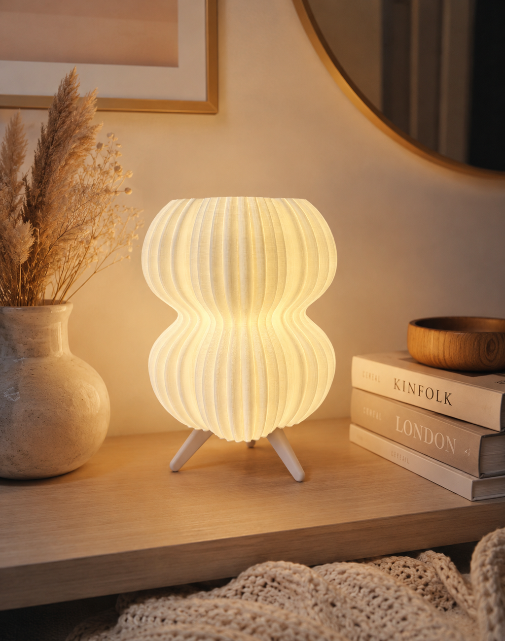 Lampe Design Imprimée en 3D – Lampe de Chevet Moderne