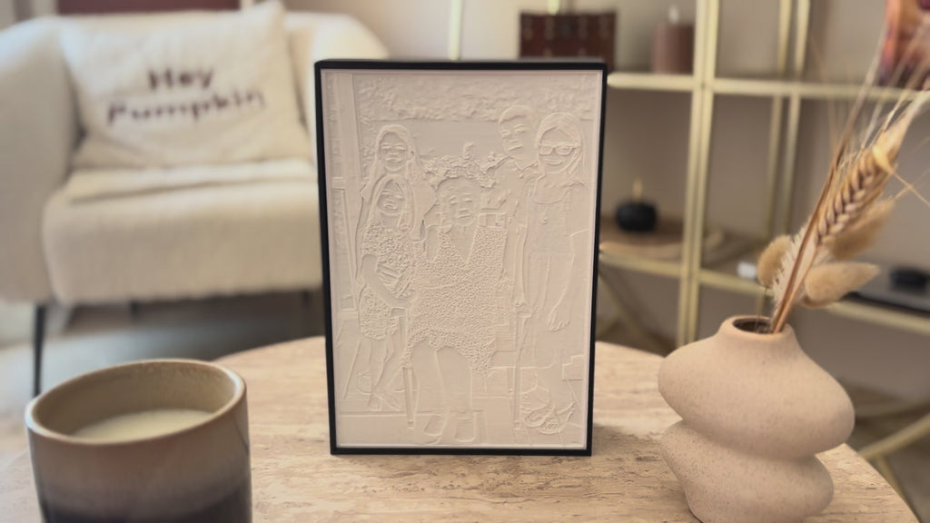 Lampe lithophanie personnalisée - Portrait lumineux 3D